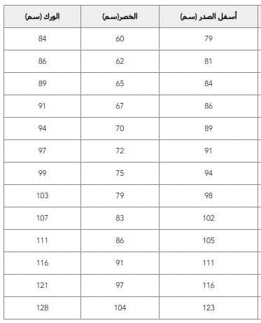 مقاسات الفساتين علي American Eagle