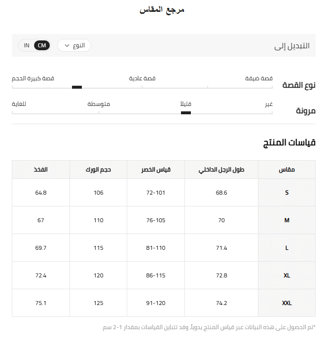 قياسات البناطيل الثقيلة للرجال من SHEIN
