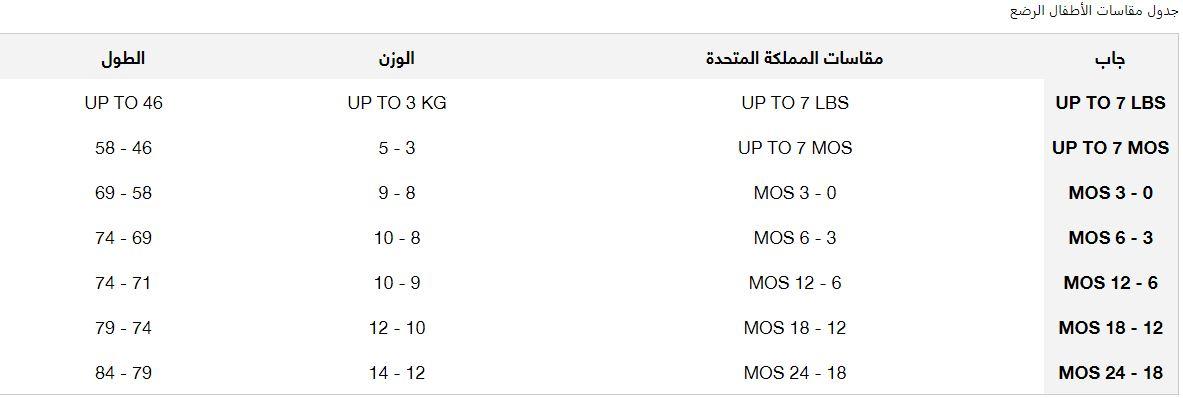 موقع جاب و قياسات الاطفال