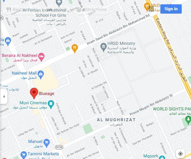 مكان فرع بلوايج بالنزهة مول بالرياض