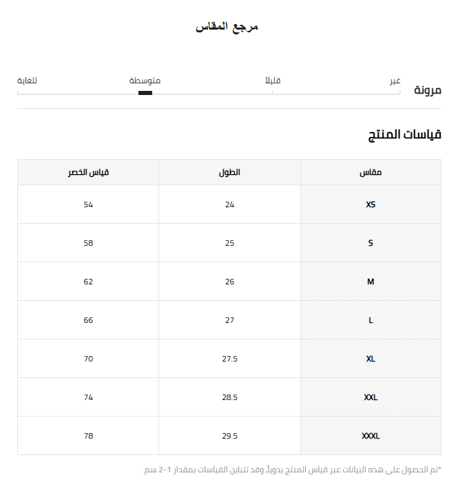 جدول مقاسات الملابس الداخلية النسائية شي ان