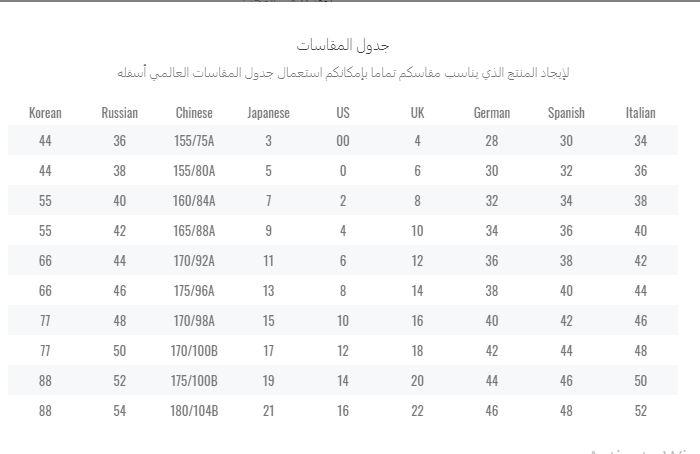مقاسات ملابس الرضع من موقع تقسيم بازار
