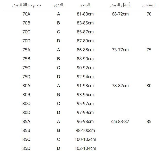 مخطط مقاسات lc waikiki bra