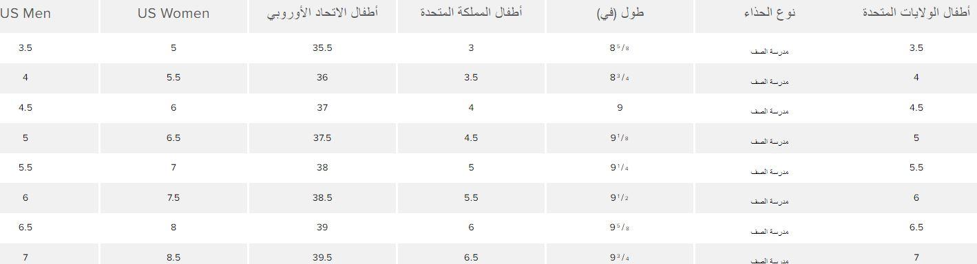 New Balance children's sizes